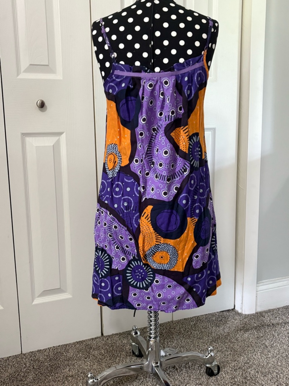 Bold Abstract Purple & Orange Sundress